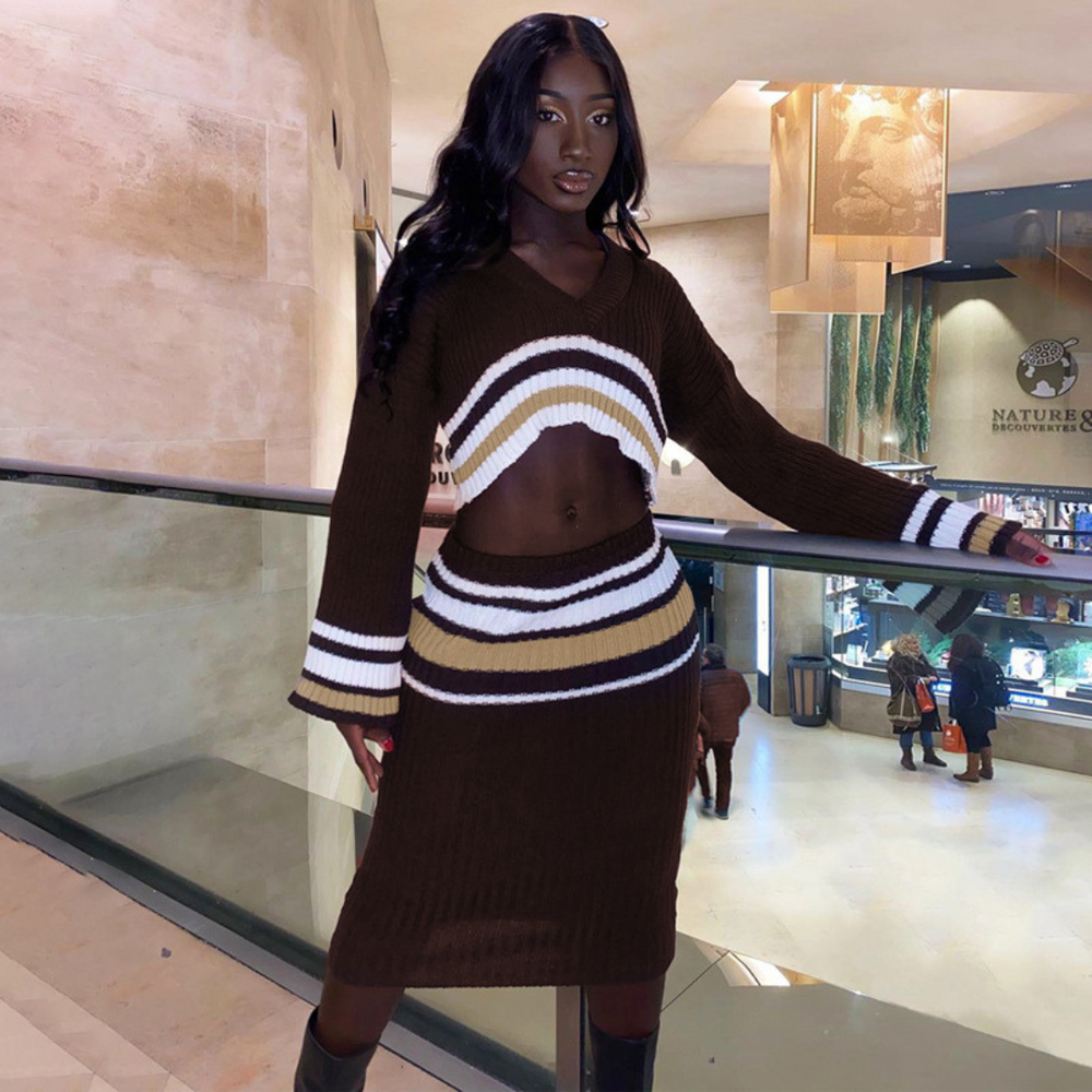 
                      
                        BamBam Fall Set: Striped Top and Skirt - The Sexy and Chic Look to Adopt Now
                      
                    