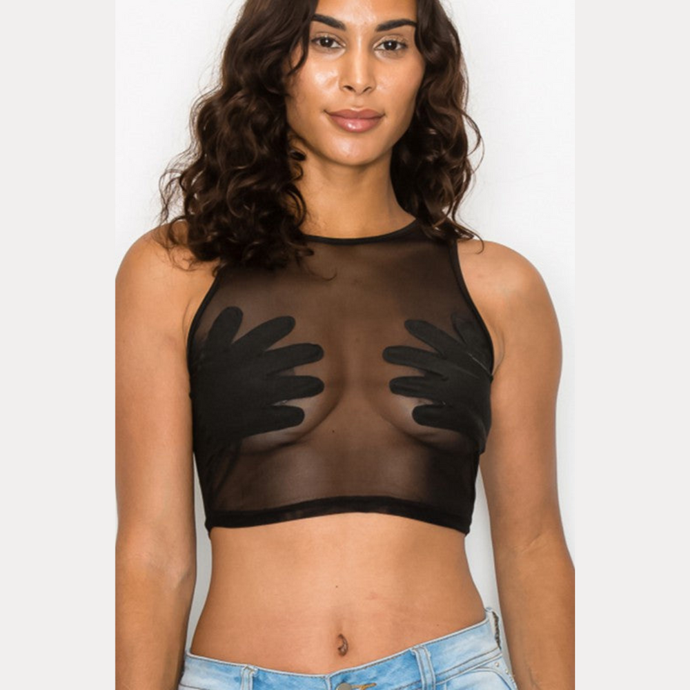 Top manche court avec motif de bras