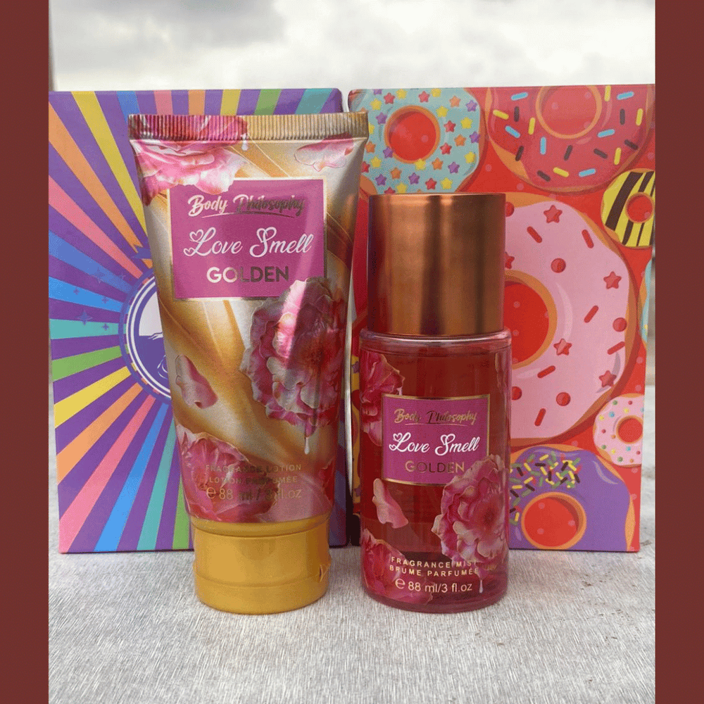 Parfum et Crème Corporelle “Body Treats Love Smell GOLDEN” : Un Duo Irrésistible