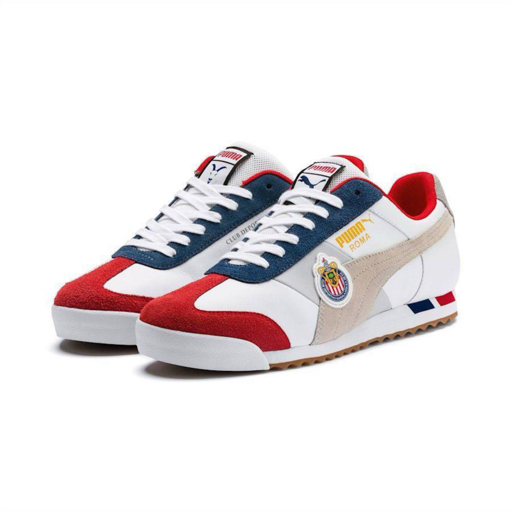 Sneakers Puma Roma - Élégance Sportive en Rouge, Blanc et Bleu