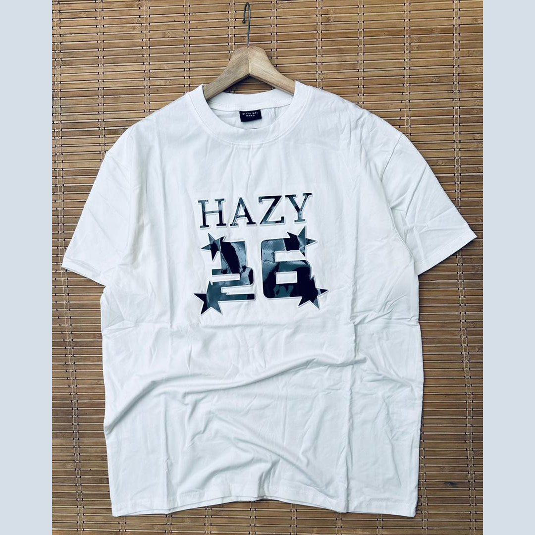 T-shirt Blanc “HAZY 28” - Style Audacieux et Confort Premium