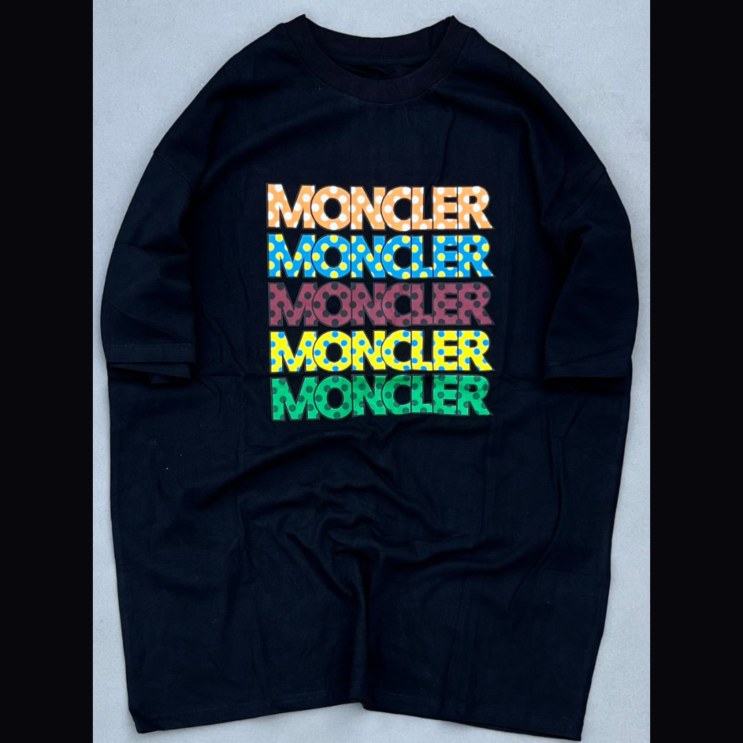 T-shirt Noir MONCLER - Luxe Moderne avec Design Multicolore Dynamique