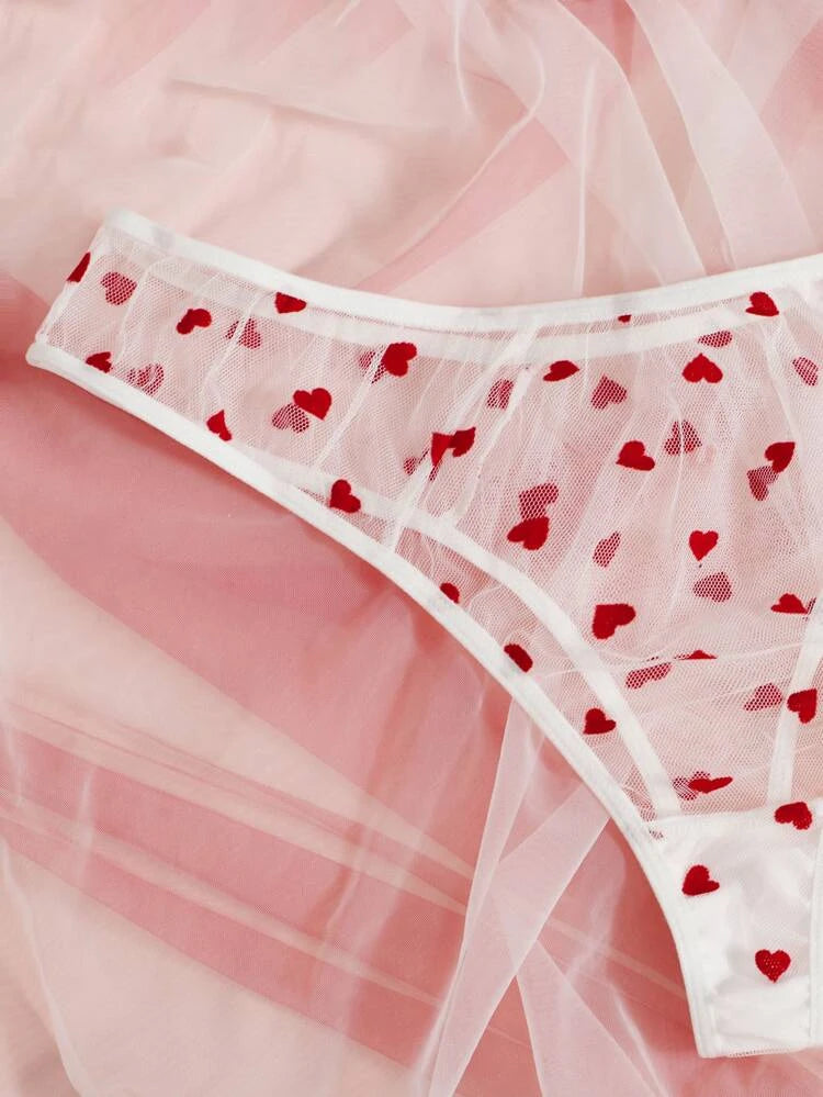 Ensemble de lingerie cœur transparent à armature : Sensualité et élégance pour sublimer votre féminité - dblstoreci