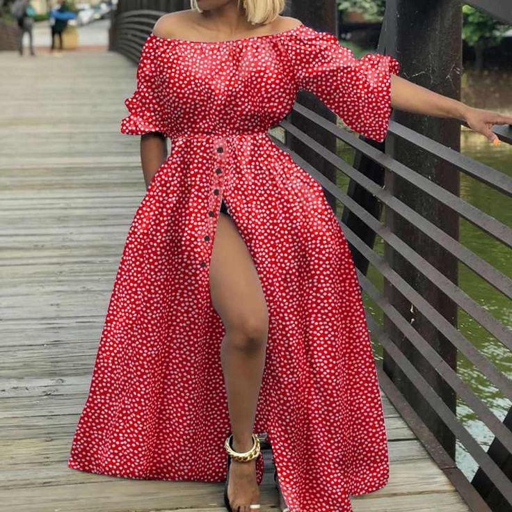 Robe longue bohème sexy à épaules dénudées pour les journées estivales - dblstoreci