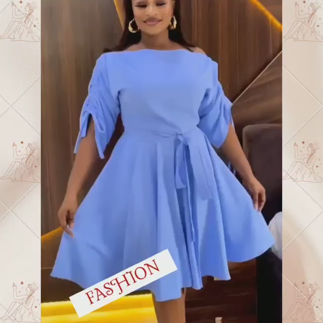 
                      
                        Charger et lire la vidéo dans la visionneuse de la galerie, Robes bleues mi-longues
                      
                    