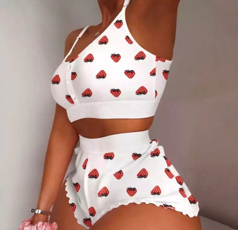 pyjama sexy imprimé fraise - dblstoreci