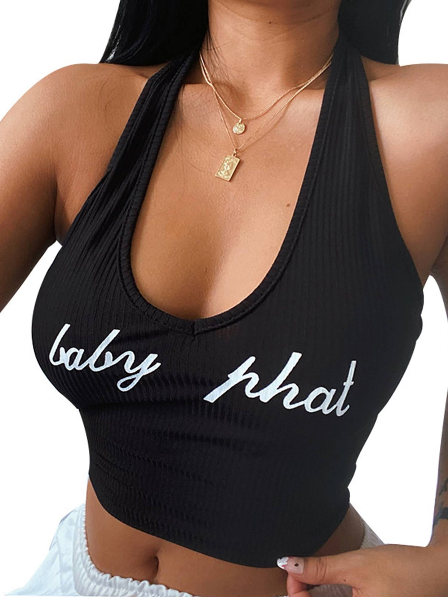 Haut dos nu imprimé Baby Phat - Style sauvage et glamour pour vos soirées - FashionFusion